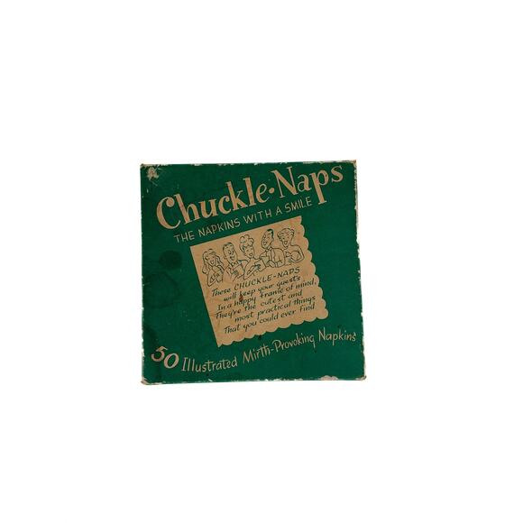 Vintage Cocktail Napkins Chuckle Naps Illustrated Limericks Gags Verses - 1950s - Picture 2 of 5